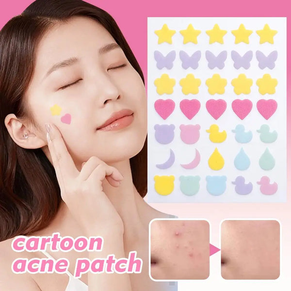 Colorful Acne Patch Multi-shaped PE Cute Blemish Stickers Invisible Breathable Daily Skin Care Hydrocolloid Pimple Patches