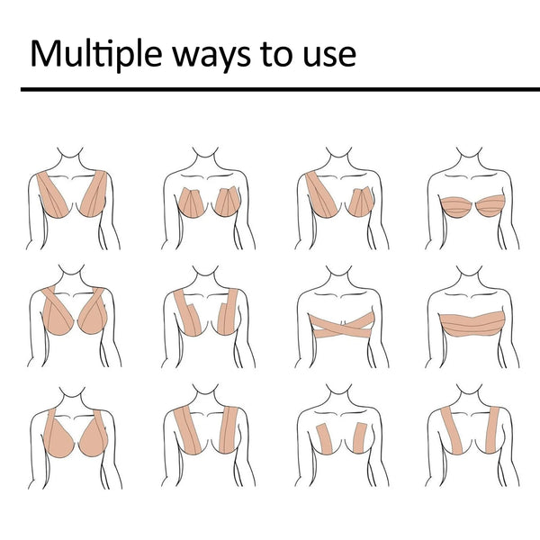 EELHOE Invisible Elastic Cloth Chest Patch Anti-sagging Expansion Gathered Chest Elastic Cloth Tape Invisible Breast Patch