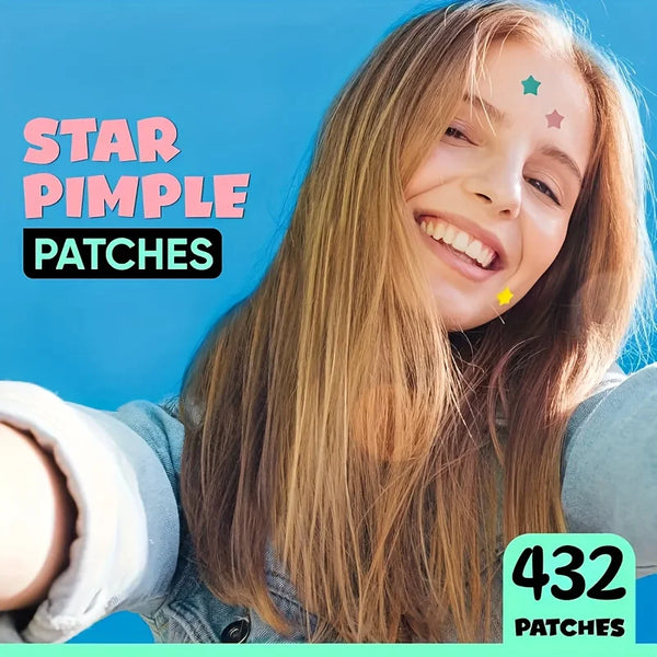 432pcs Fun Colorful Star Acne Patches – Cute Spot Stickers, Invisible Pimple Covers for Clear Skin & Selfie-Ready Look