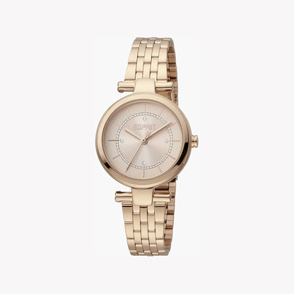 Esprit Women's Rose Gold Stainless Steel Watch, Round Case | Esm-12345
