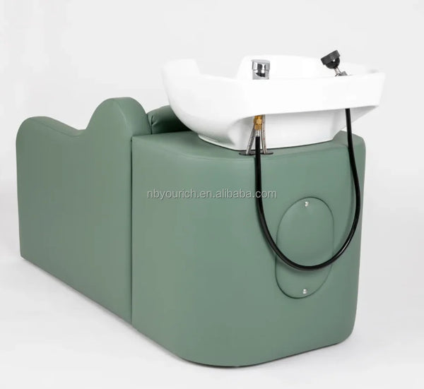 Modern Hair Salon Shampoo Bowl Massage Shampoo Chair Salon Furniture Backwash Units Hair Washing Chair with Basin Traditional