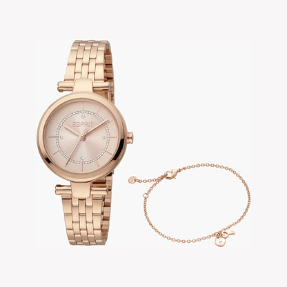 Esprit Women's Rose Gold Stainless Steel Watch, Round Case | Esm-12345