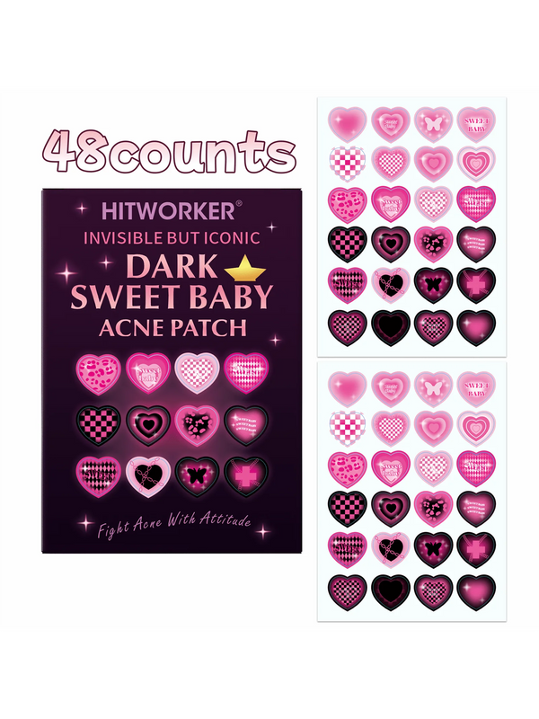 48/120 water-based acne patches, effectively covering acne and blemishes, suitable for music festival party performances